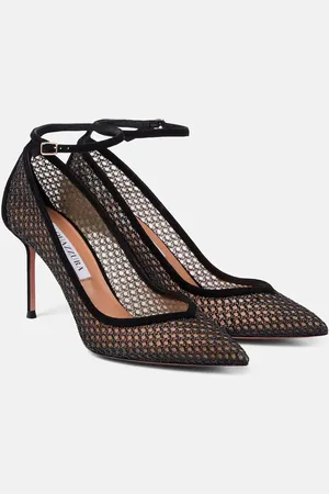 Aquazzura Salones Asha 85 de malla con ante