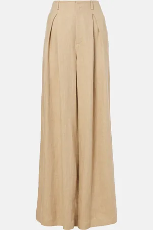 Ralph Lauren Pantalones anchos Greer de seda y lino