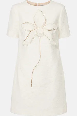 Oscar de la Renta Vestido recto Orchid de tweed de algodón