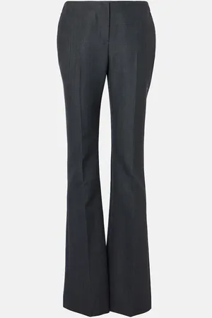 Alexander McQueen Pantalones bootcut de lana de tiro alto