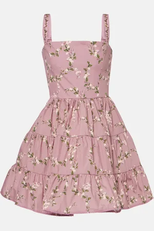 Agua by Agua Bendita Vestido corto Lima Wisteria de algodón