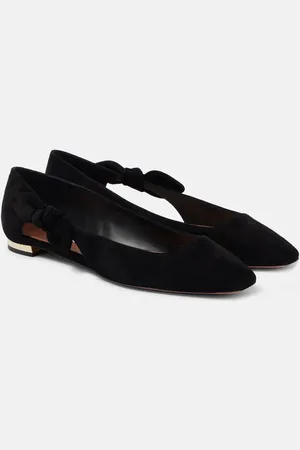 Aquazzura Bailarinas Very Bow Tie de ante