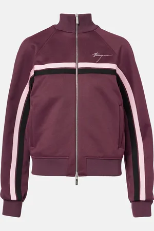 Salvatore Ferragamo Chaqueta deportiva de jersey a rayas