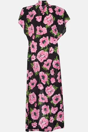 Stella McCartney Vestido largo de seda floral estampado