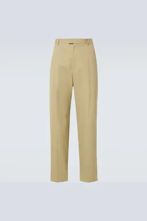 Bottega Veneta Pantalones rectos en sarga de algodón
