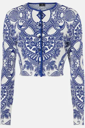 Etro Cárdigan cropped de punto trenzado