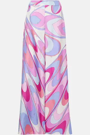 Puccini Pantalones anchos Iride de sarga de seda