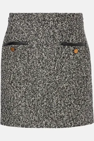 Max Mara Minifalda Cosa de tweed de mezcla de lana