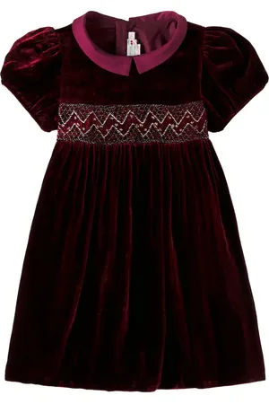 BONPOINT Vestido Blossom de terciopelo con satén