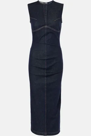 Sportmax Vestido midi Geranio de denim