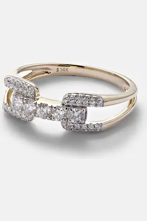STONE AND STRAND Anillo Harness de oro de 14 ct con diamantes