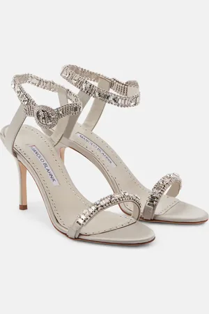 Manolo Blahnik Sandalias Asa 90 de satén adornadas