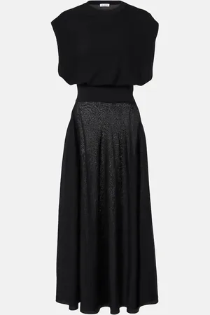 Alaïa Alaïa Vestido midi de mezcla de lana