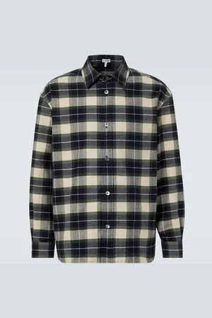 Loewe Camisa de franela de algodón a cuadros