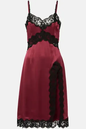 Dolce & Gabbana Vestido midi de mezcla de algodón y seda