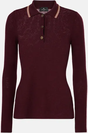 Etro Polo de lana y algodón estampado