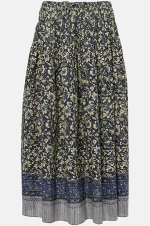 ULLA JOHNSON Falda midi Avia de mezcla de algodón