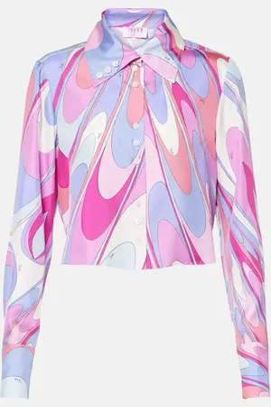Puccini Camisa en sarga de seda cropped