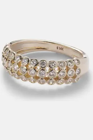 STONE AND STRAND Anillo Bold Lattice de oro de 14 ct con diamantes