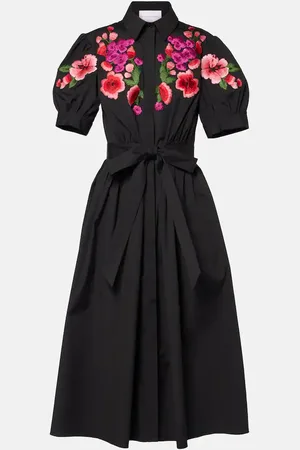 Carolina Herrera Vestido en mezcla de algodón floral