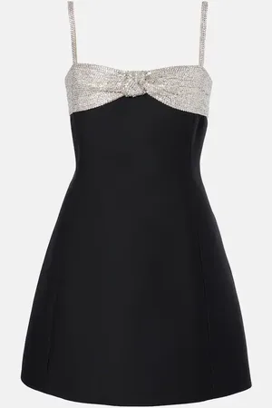 VALENTINO Vestido corto de Crepe Couture con lentejuelas