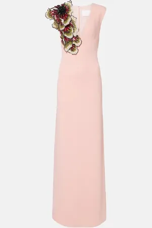 Costarellos Vestido de fiesta de crepé con apliques