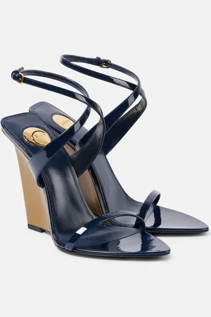 Saint Laurent Sandalias con cuña Salomé 110 de charol