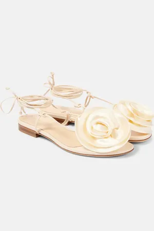 MAGDA BUTRYM Sandalias de piel con aplique floral