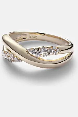 STONE AND STRAND Anillo Glitterati Kiss de oro de 14 ct con diamantes
