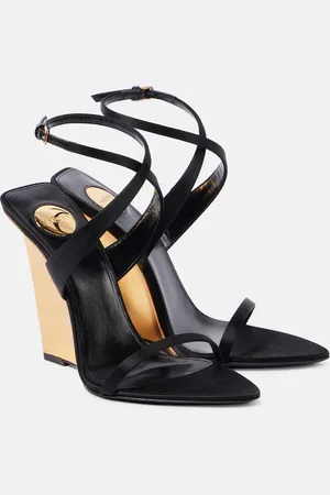 Saint Laurent Sandalias con cuña Salomé 110 de crepé satén