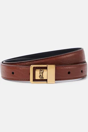 Saint Laurent Cinturón fino La 66 de piel