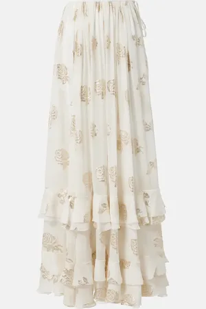 Chloé Chloé Falda larga de muselina en jacquard