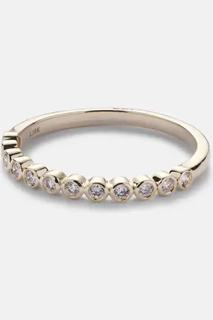 STONE AND STRAND Anillo Slim Lattice de oro de 14 ct con diamantes