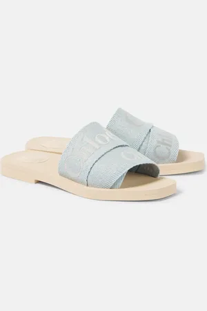 Chloé Chloé Sandalias Woody con logo bordadas