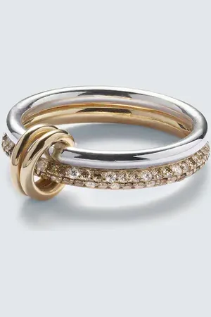 SPINELLI KILCOLLIN Anillo Virgo Petite de plata de ley y oro de 18 ct con diamantes