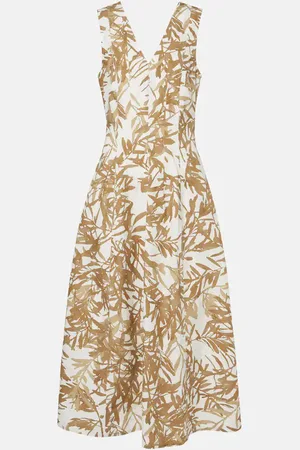 Brunello Cucinelli Vestido largo de algodón estampado