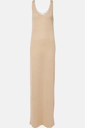 Saint Laurent Vestido largo de lamé