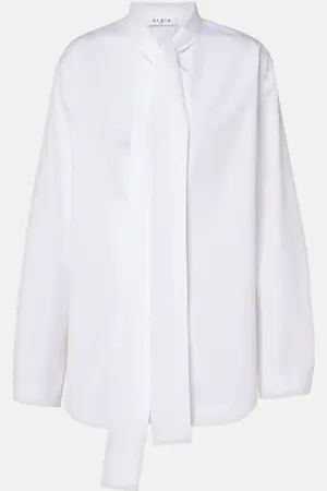 Alaïa Alaïa Blusa de algodón con lazada