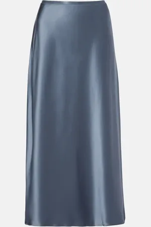 Max Mara Falda midi Carnet de satén de seda