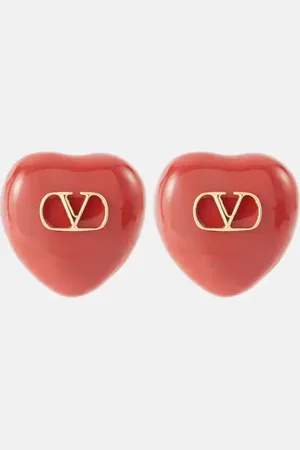 VALENTINO Pendientes de clip Coeur Royal con esmalte