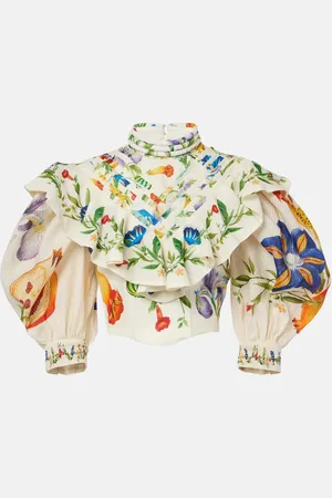ALÉMAIS Alémais Blusa Flores de ramio floral