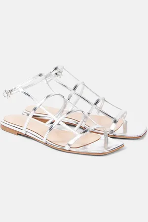 Gianvito Rossi Sandalias de piel metalizada