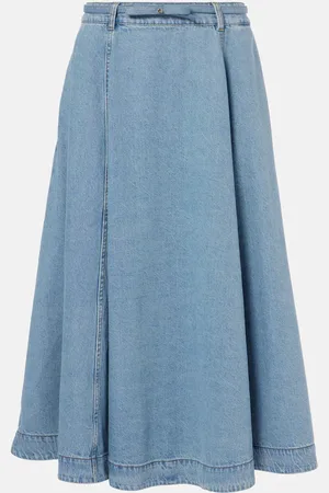ZIMMERMANN Falda midi Crush Denim Full flared