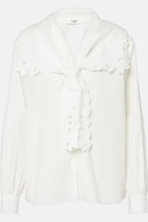 Chloé Chloé Blusa de popelín con bordado inglés
