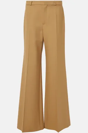 Chloé Chloé Pantalones flared de lana grain de poudre