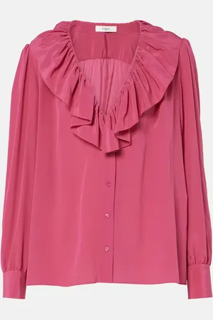 Chloé Chloé Blusa de seda con volantes