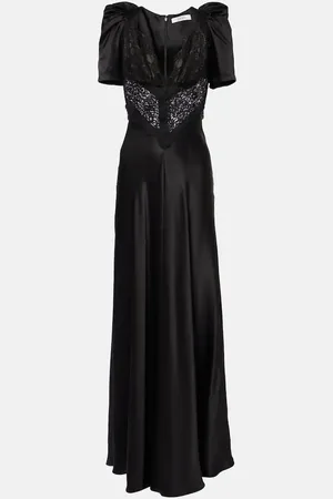 RODARTE Vestido de fiesta de charmeuse de seda con encaje