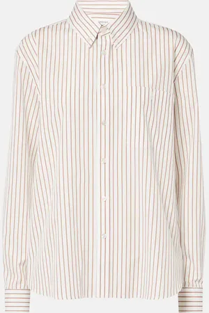 Saint Laurent Camisa Cassandre de algodón a rayas