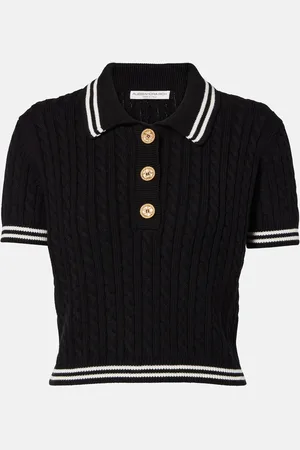 Alessandra Rich Polo trenzado de algodón
