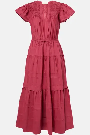 ULLA JOHNSON Vestido largo Marika de algodón y seda
